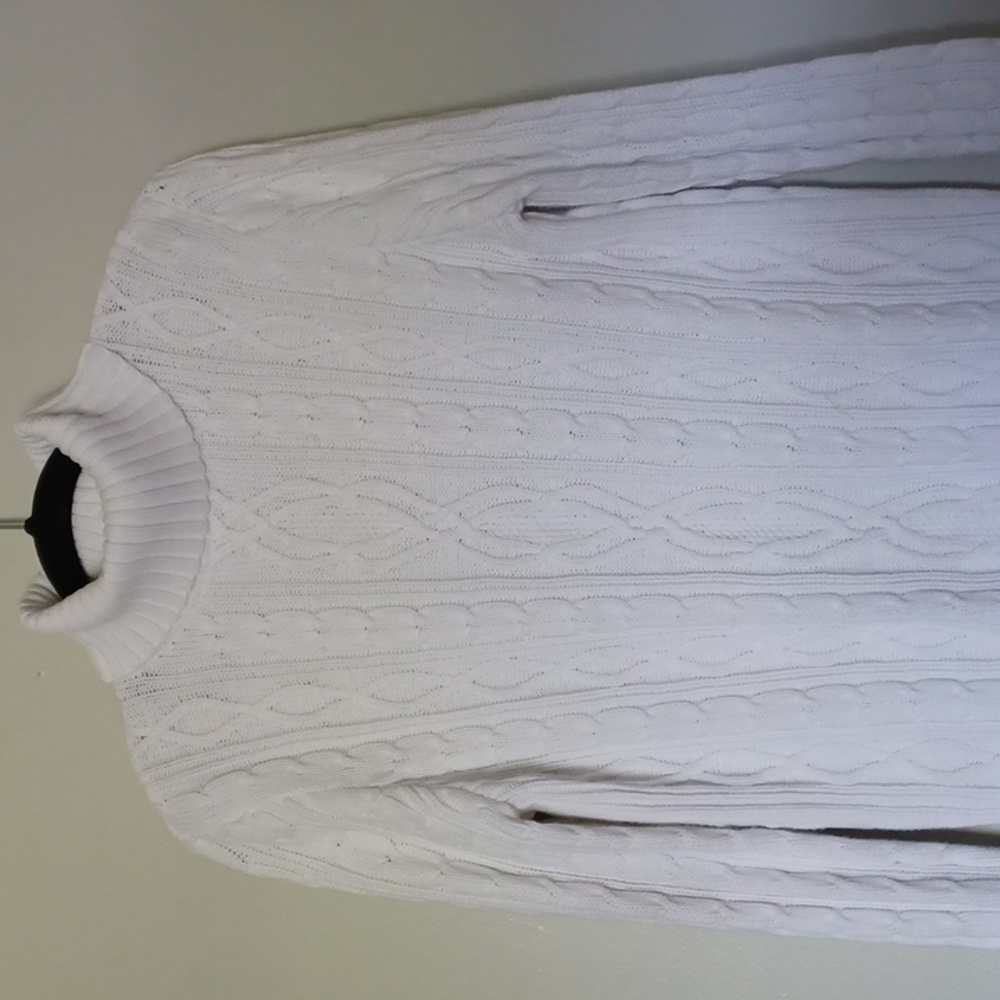 CROFT & BARROW Turtleneck Sweater  Womens NWOT cable knit, white